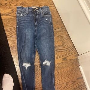 Joe’s High Rise Skinny Ankle Distressed Jeans